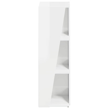 Zijplank Hoogglans wit 33 x 32 x 100,5 cm Bewerkt hout