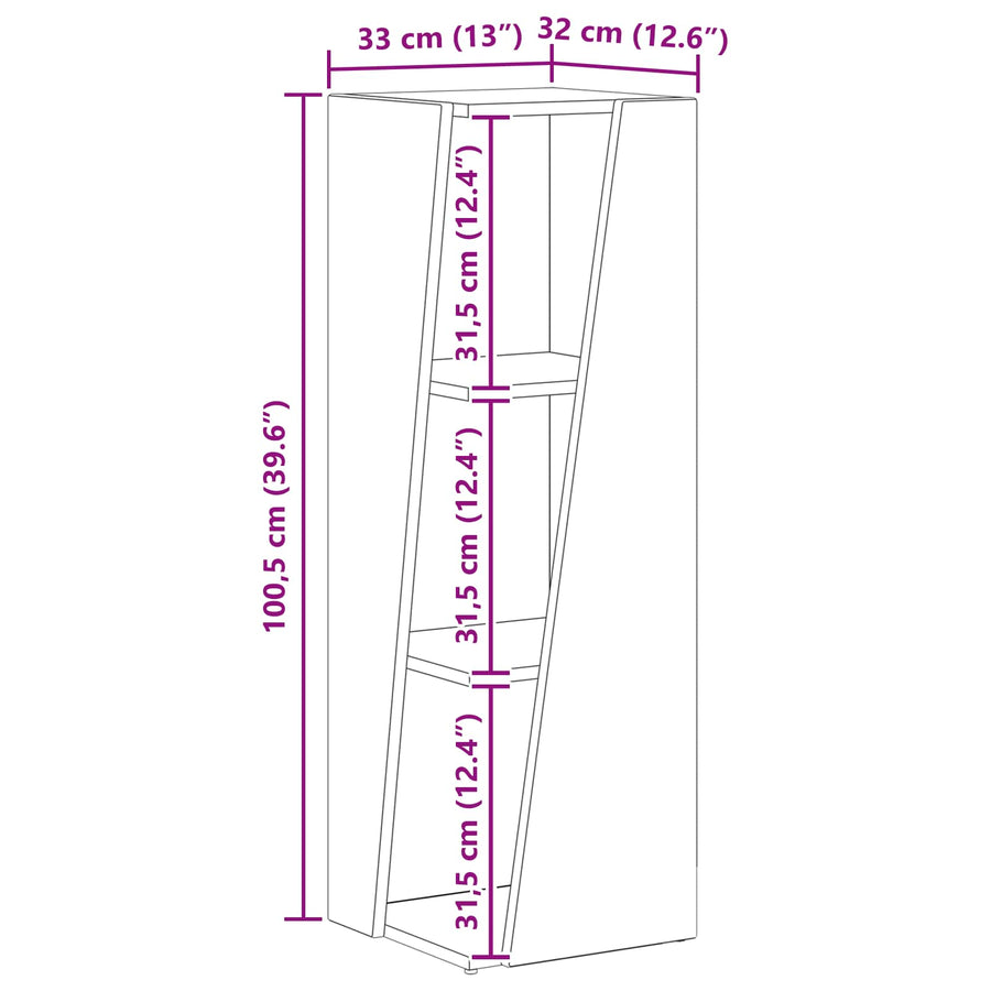 Zijplank Artisan Eiken 33 x 32 x 100,5 cm Bewerkt hout