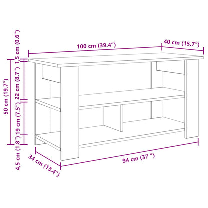Tv-Standaard Zwart Eiken 100 X 40 X 50 Cm