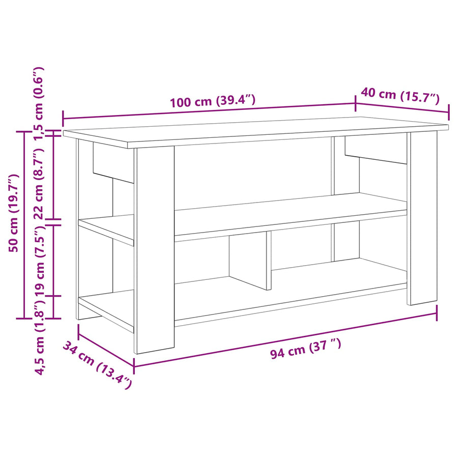 TV-standaard Artisan Eiken 100 x 40 x 50 cm