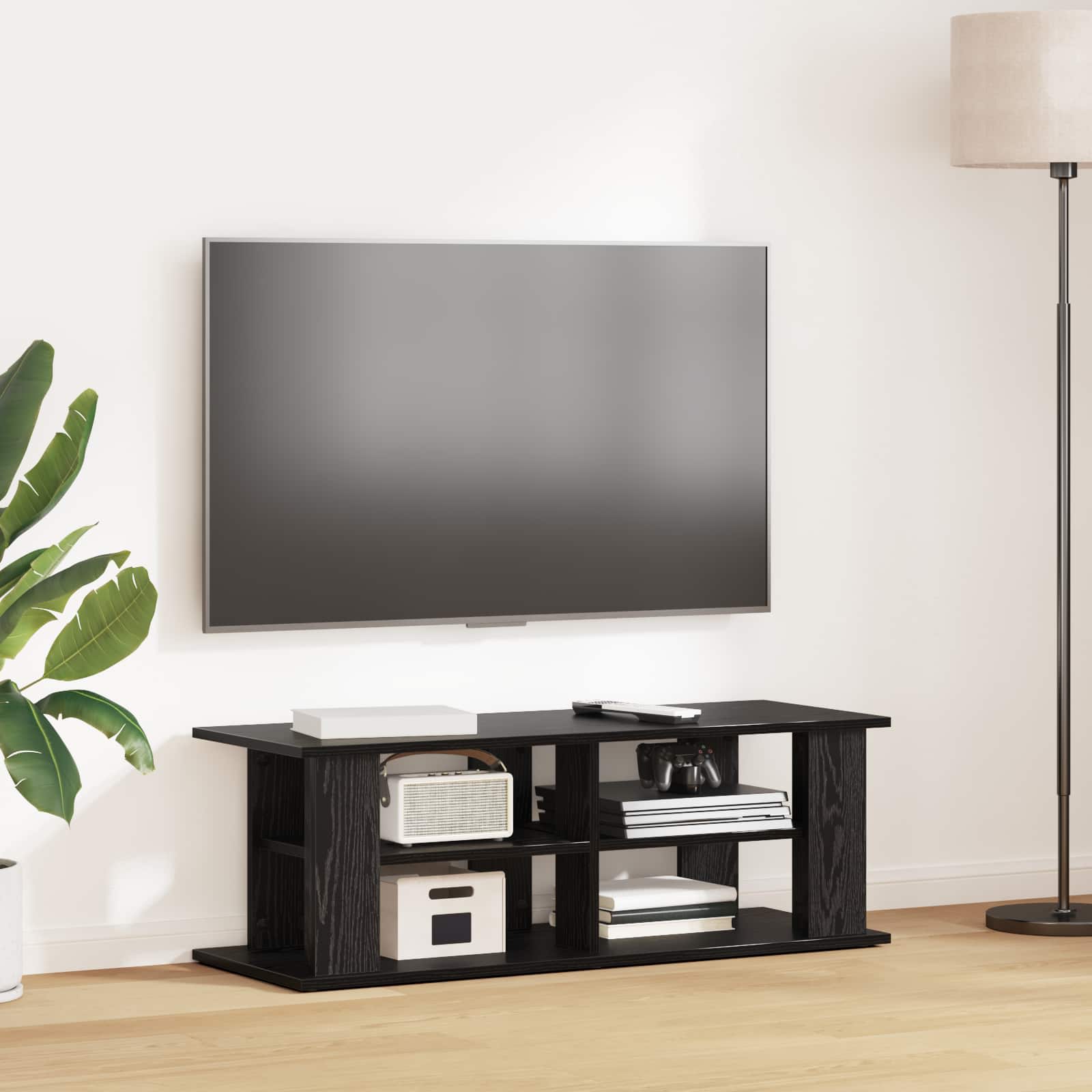 Tv-Standaard Zwart Eiken 96 X 35 X 33,5 Cm