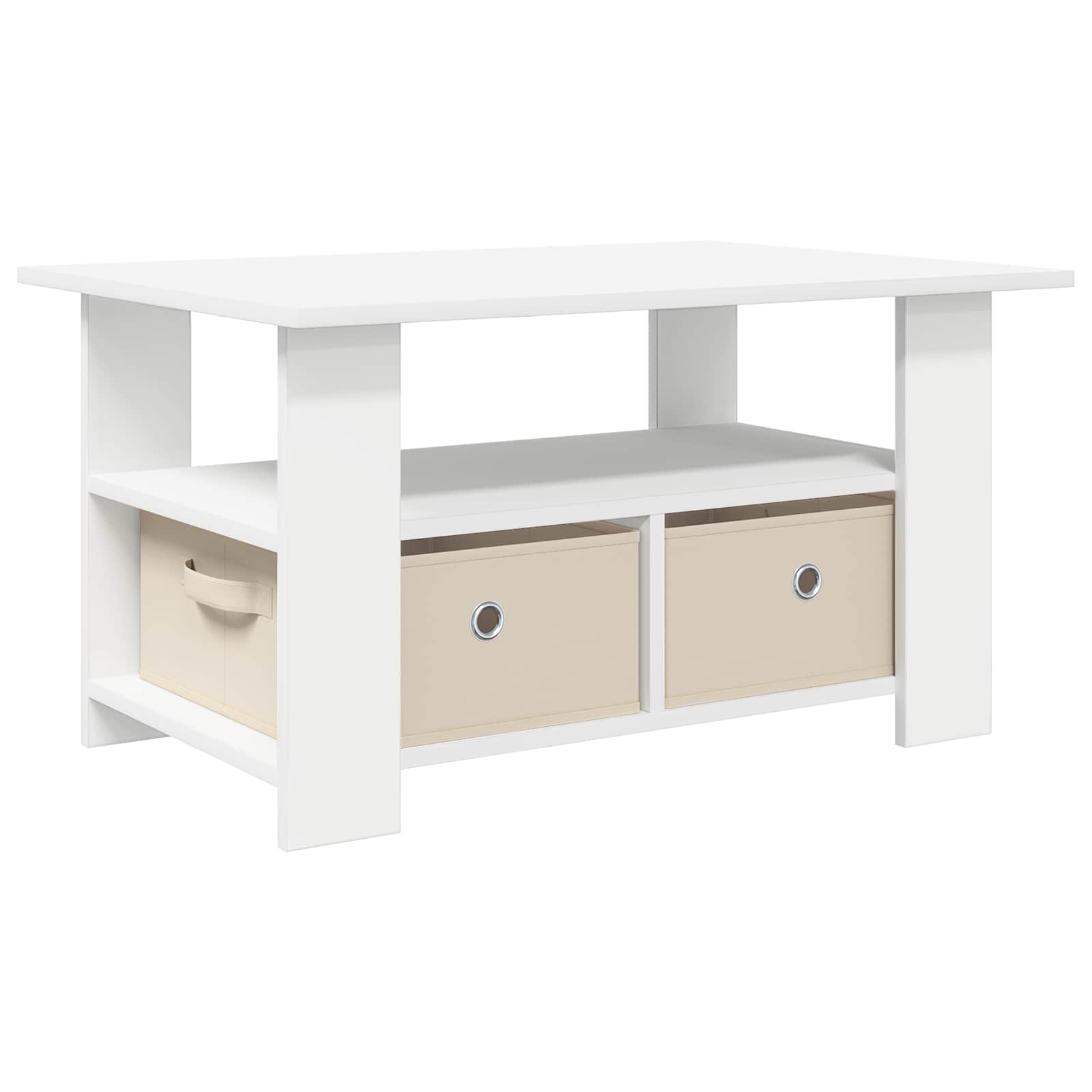 Salontafel met lade Wit 77 x 55 x 42 cm Bewerkt hout
