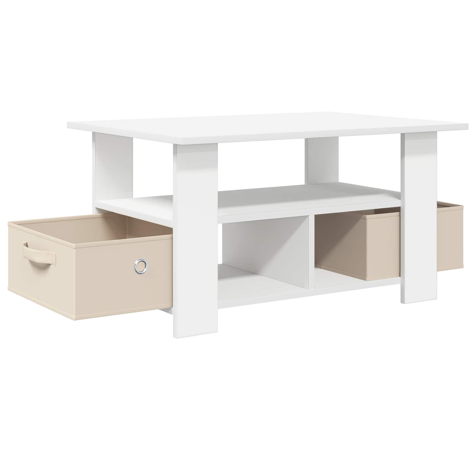 Salontafel met lade Wit 77 x 55 x 42 cm Bewerkt hout