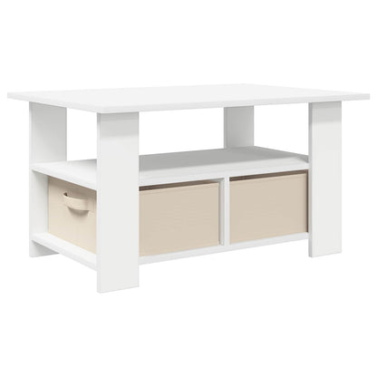 Salontafel met lade Wit 77 x 55 x 42 cm Bewerkt hout