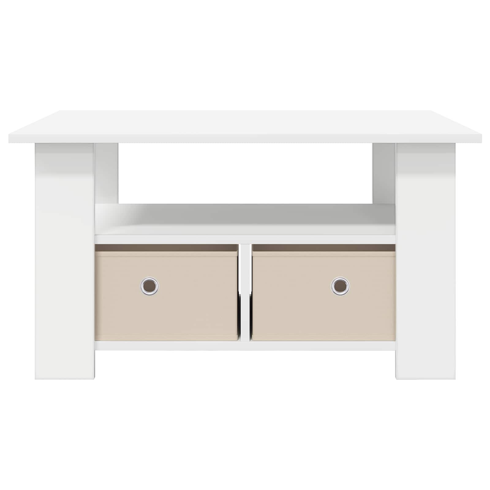 Salontafel met lade Wit 77 x 55 x 42 cm Bewerkt hout