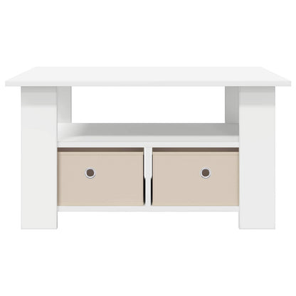 Salontafel met lade Wit 77 x 55 x 42 cm Bewerkt hout