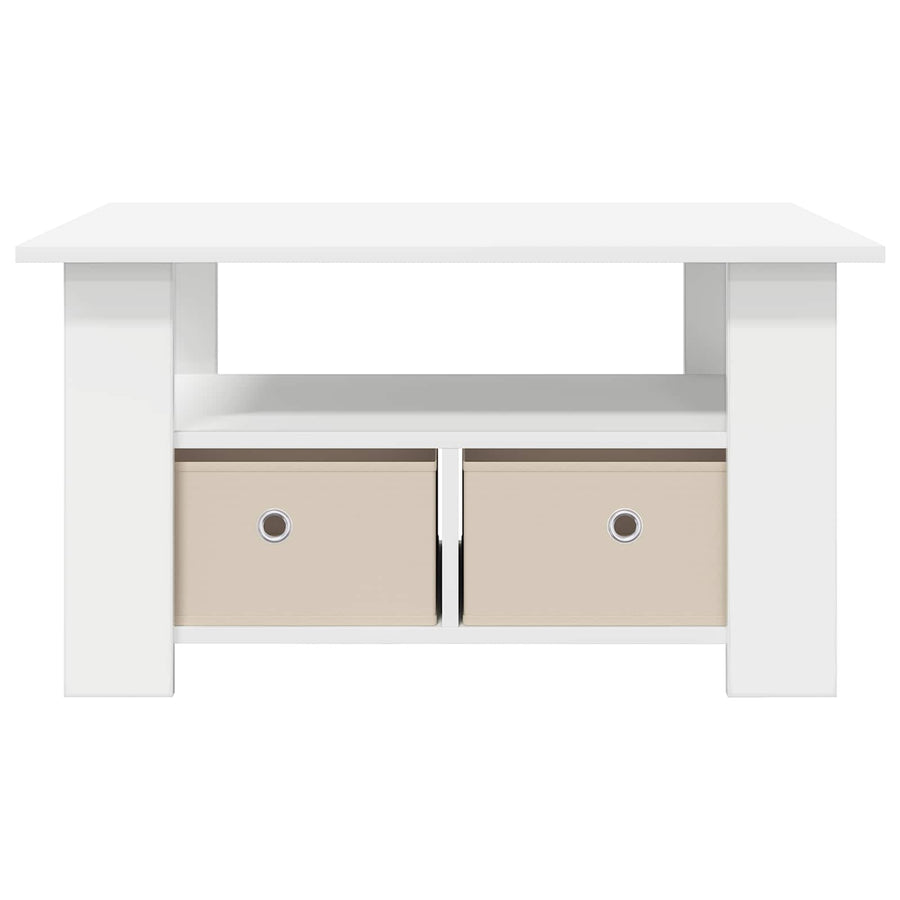 Salontafel met lade Wit 77 x 55 x 42 cm Bewerkt hout