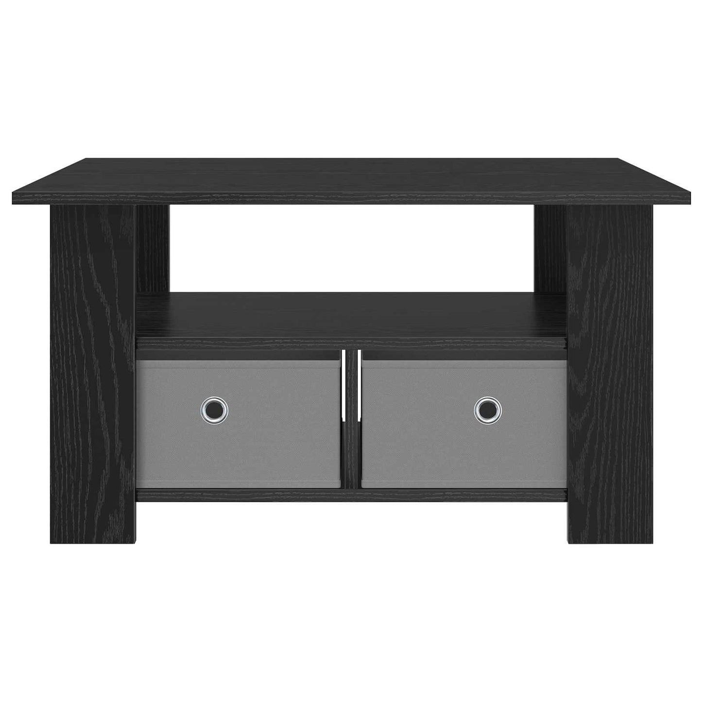 Salontafel met lade Zwart Eiken 77 x 55 x 42 cm Bewerkt hout