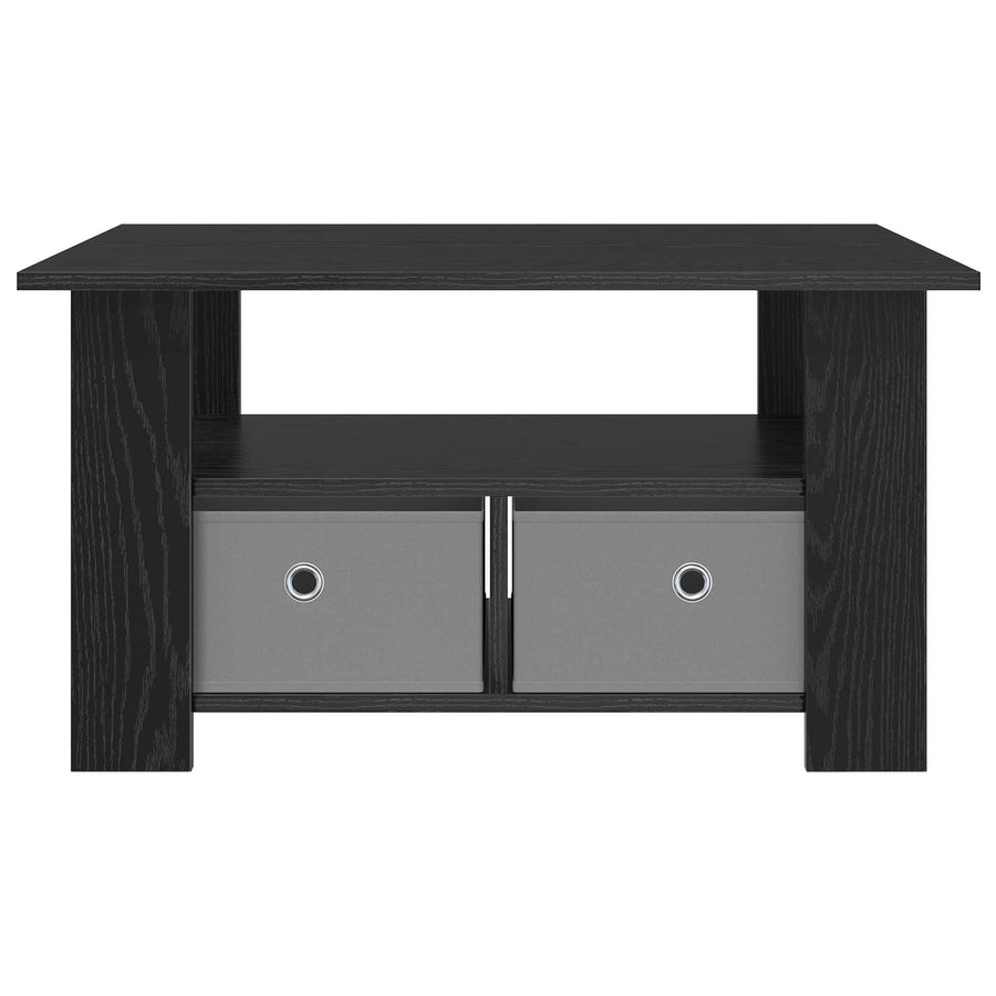 Salontafel met lade Zwart Eiken 77 x 55 x 42 cm Bewerkt hout