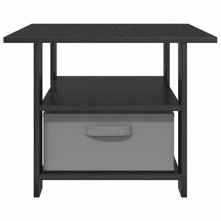 Salontafel met lade Zwart Eiken 77 x 55 x 42 cm Bewerkt hout