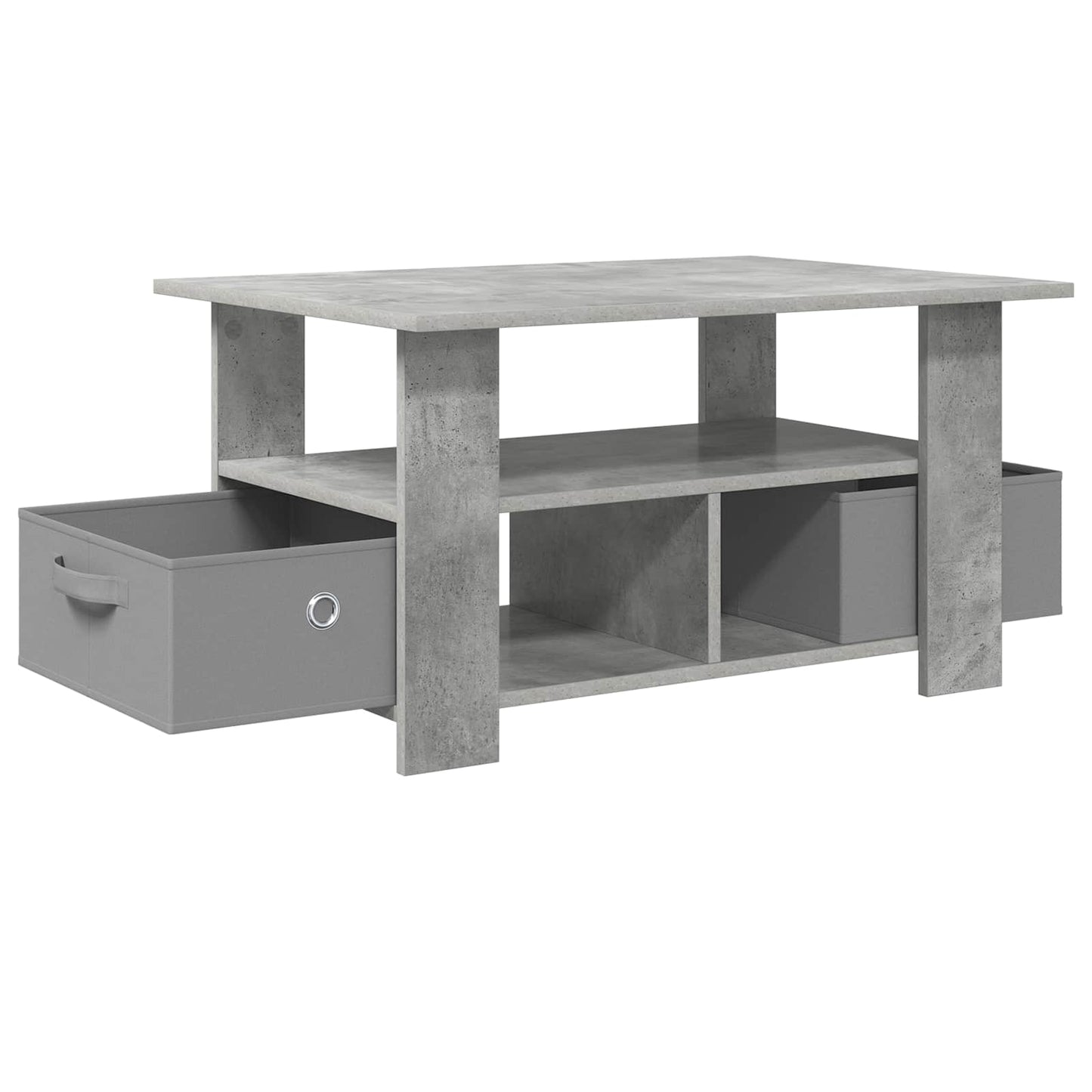Salontafel met lade Beton Grijs 77 x 55 x 42 cm Bewerkt hout