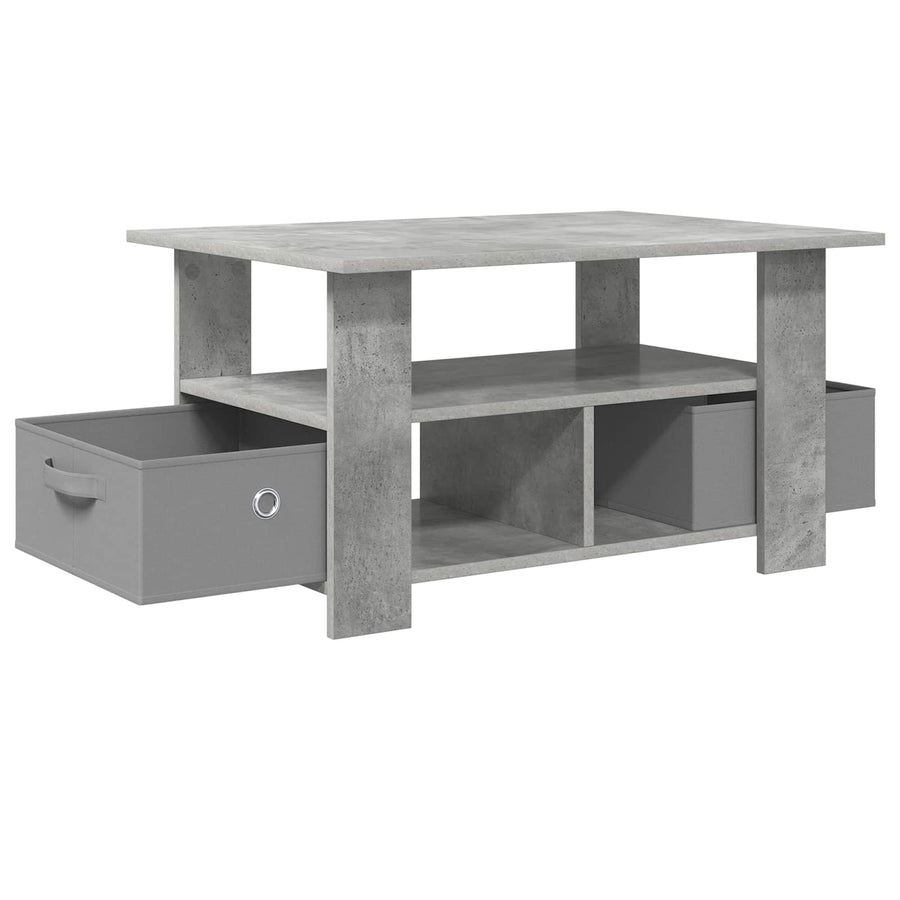 Salontafel met lade Beton Grijs 77 x 55 x 42 cm Bewerkt hout
