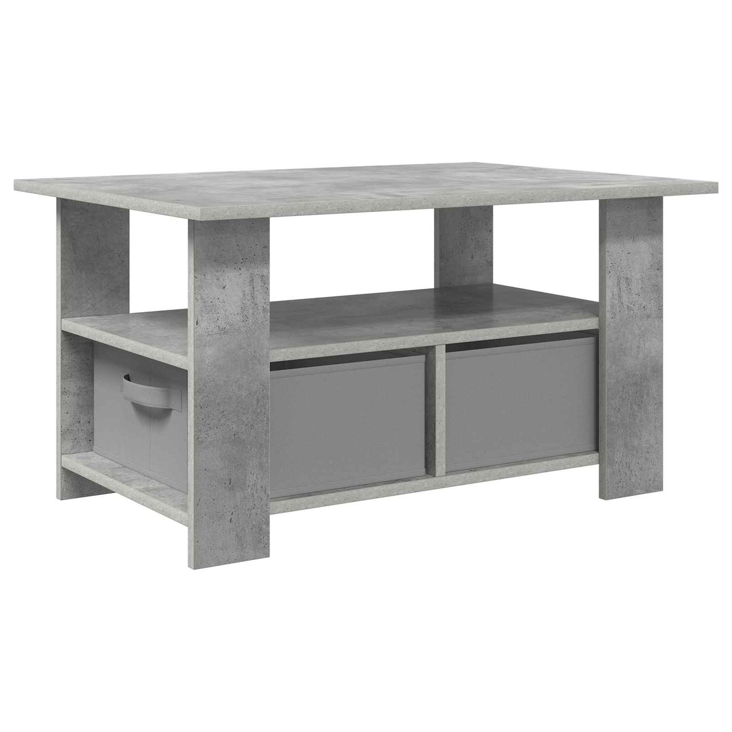 Salontafel met lade Beton Grijs 77 x 55 x 42 cm Bewerkt hout