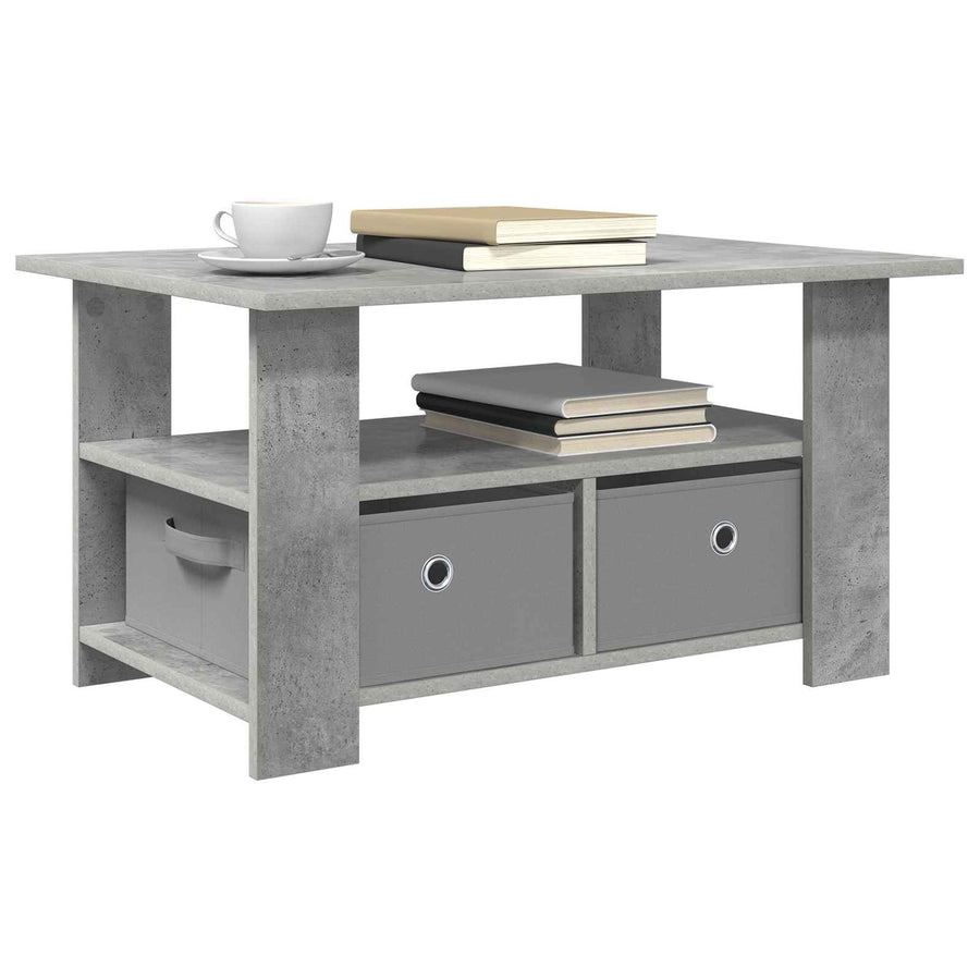 Salontafel met lade Beton Grijs 77 x 55 x 42 cm Bewerkt hout