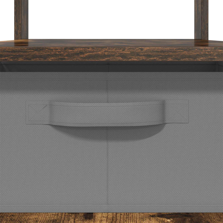 Salontafel met lade Gerookt eiken 77 x 55 x 42 cm Bewerkt hout