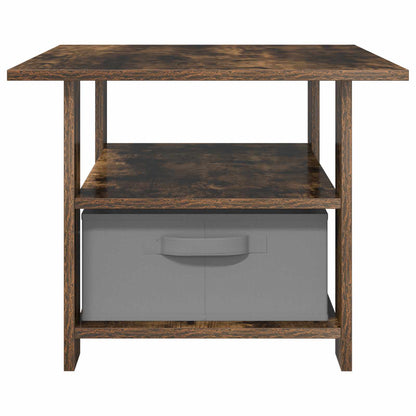 Salontafel met lade Gerookt eiken 77 x 55 x 42 cm Bewerkt hout