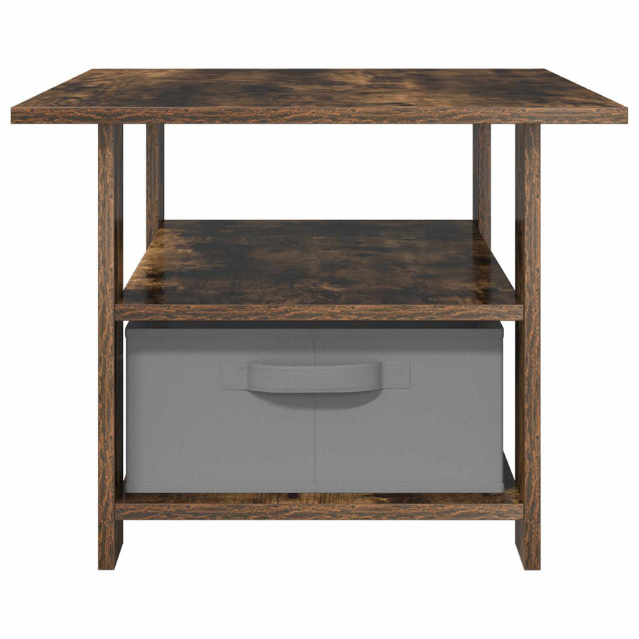 Salontafel met lade Gerookt eiken 77 x 55 x 42 cm Bewerkt hout