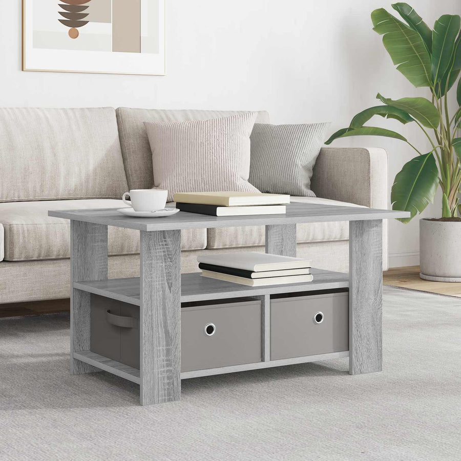 Salontafel met lade Grijs Sonoma 77 x 55 x 42 cm Bewerkt hout