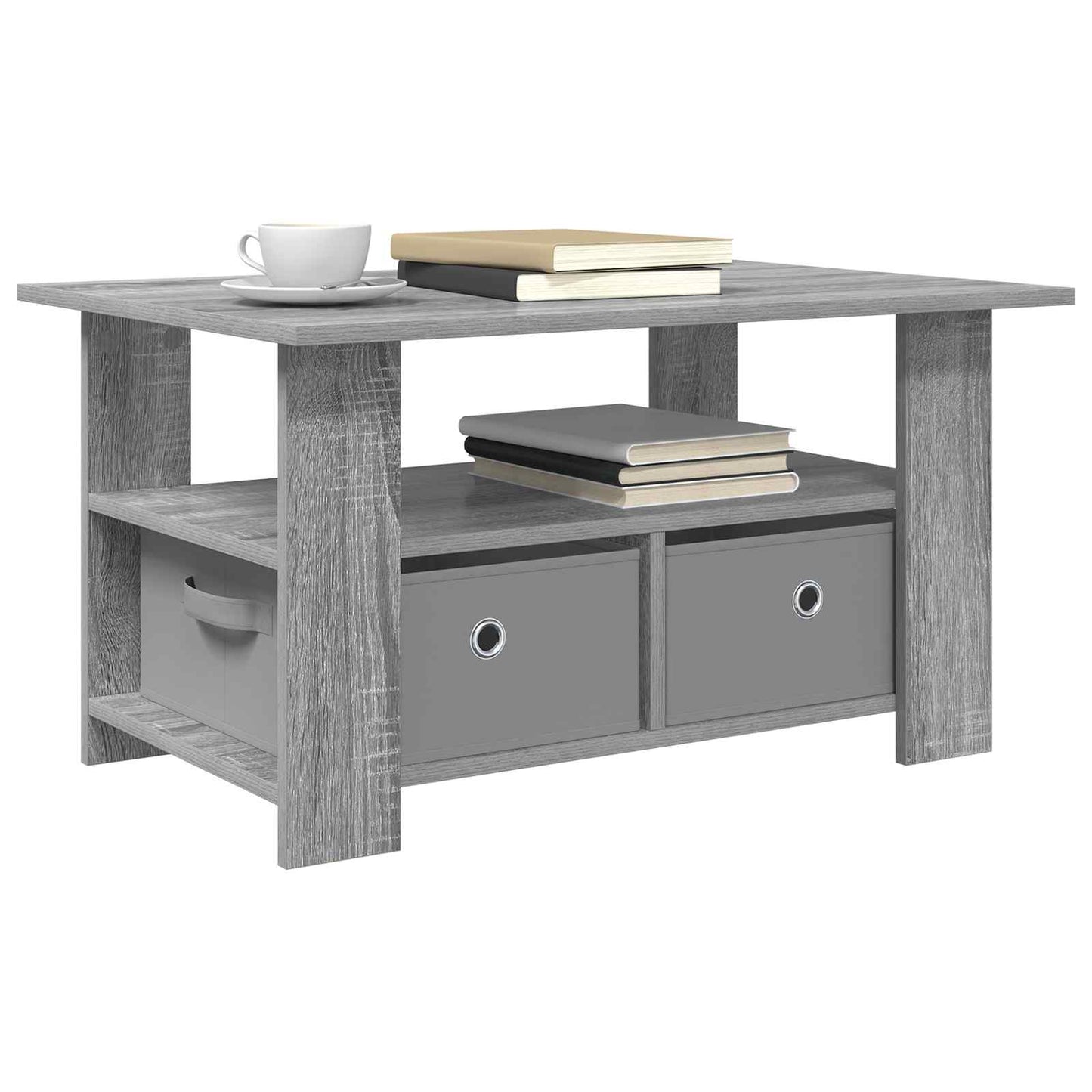 Salontafel met lade Grijs Sonoma 77 x 55 x 42 cm Bewerkt hout