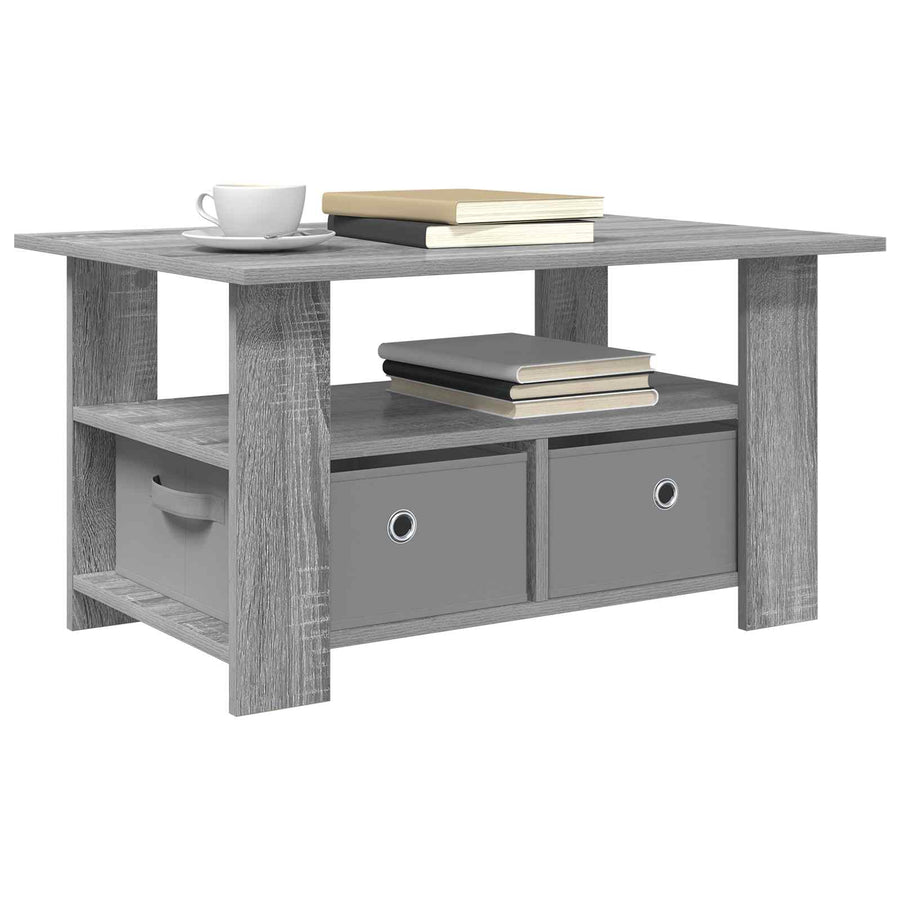 Salontafel met lade Grijs Sonoma 77 x 55 x 42 cm Bewerkt hout