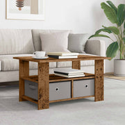 Salontafel met lade 77x55x42 cm oudhout