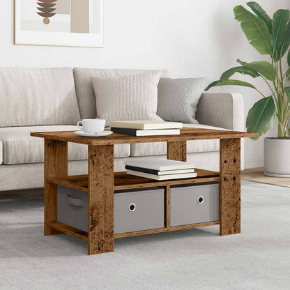 Salontafel met lade Oudhout 77 x 55 x 42 cm Bewerkt hout