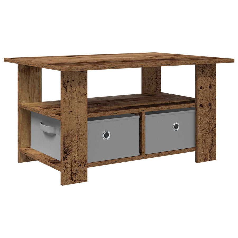 Salontafel met lade Oudhout 77 x 55 x 42 cm Bewerkt hout