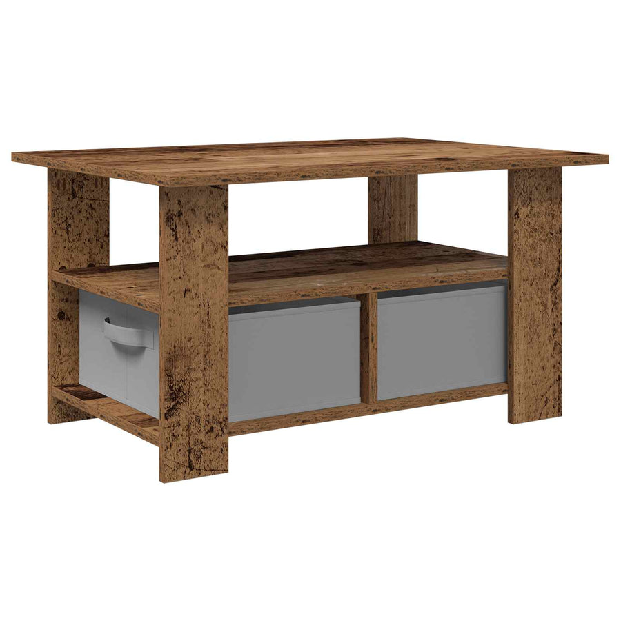 Salontafel met lade Oudhout 77 x 55 x 42 cm Bewerkt hout