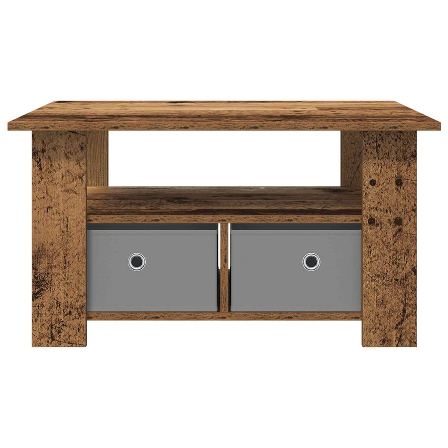 Salontafel met lade Oudhout 77 x 55 x 42 cm Bewerkt hout