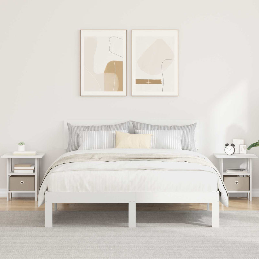 Nachtkastje met lade 2 pcs Wit 41 x 40 x 45 cm Bewerkt hout