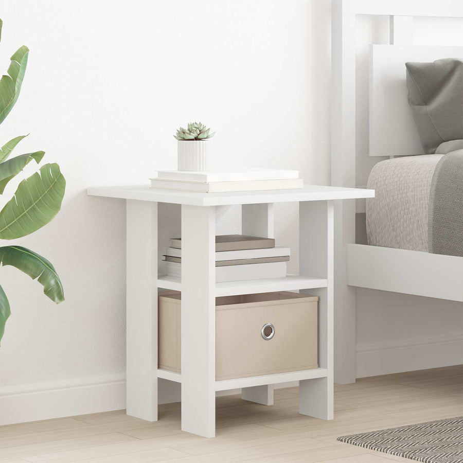 Nachtkastje met lade 2 pcs Wit 41 x 40 x 45 cm Bewerkt hout