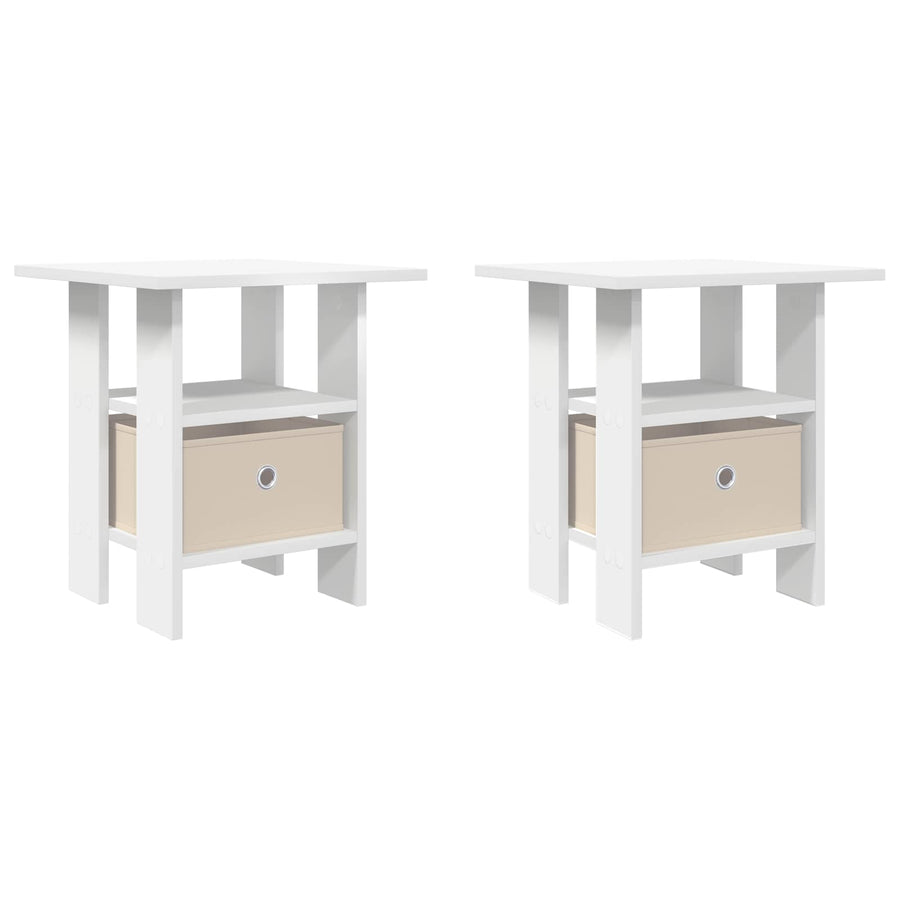 Nachtkastje met lade 2 pcs Wit 41 x 40 x 45 cm Bewerkt hout