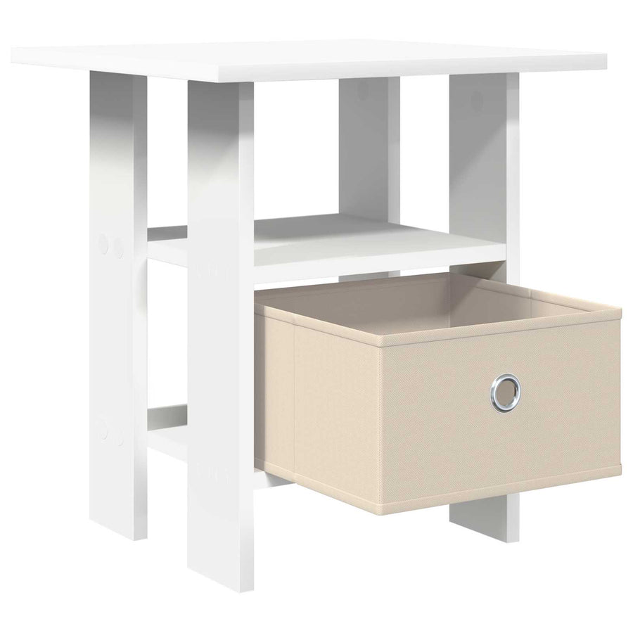 Nachtkastje met lade 2 pcs Wit 41 x 40 x 45 cm Bewerkt hout
