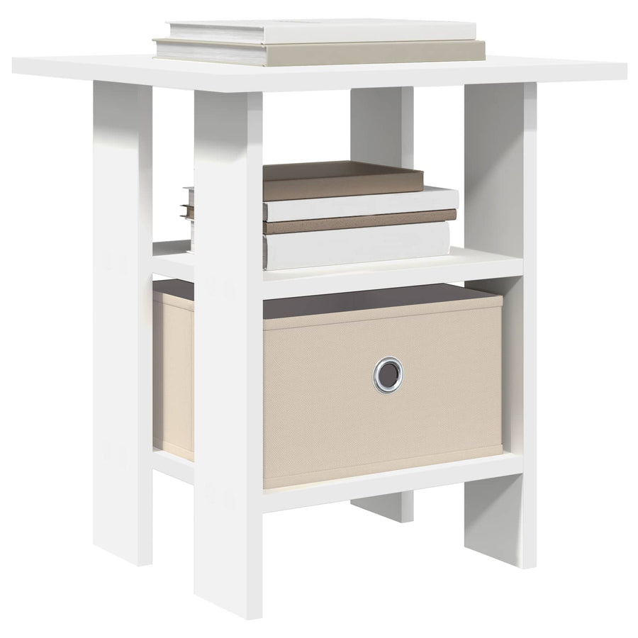 Nachtkastje met lade 2 pcs Wit 41 x 40 x 45 cm Bewerkt hout
