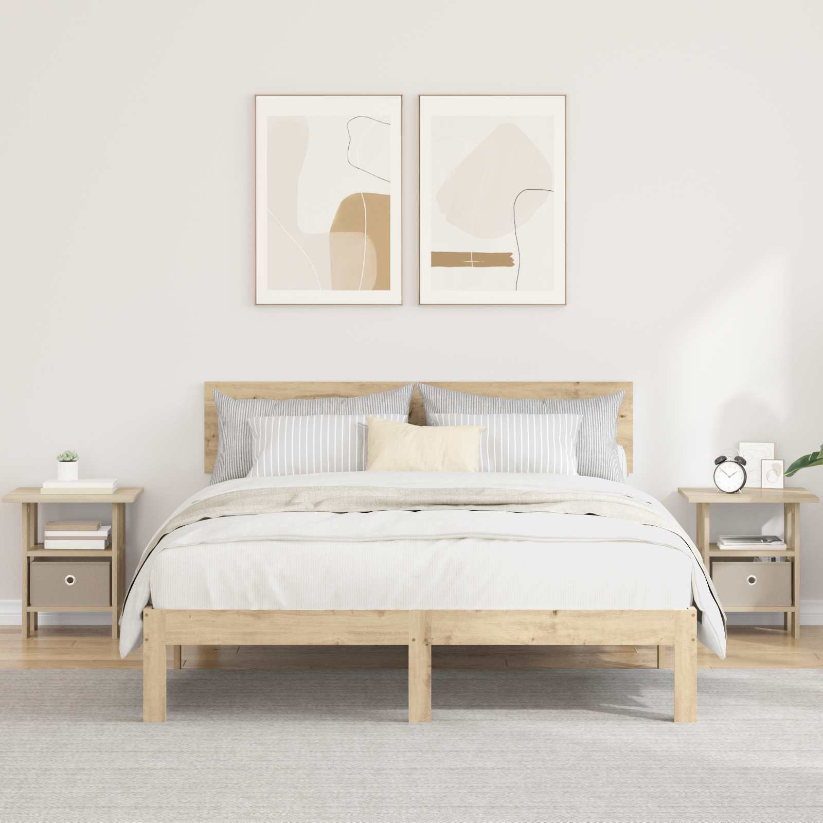 Nachtkastje 2 pcs Sonoma Eiken 41 x 40 x 45 cm Bewerkt hout