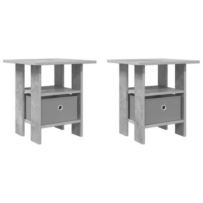 Nachtkastje 2 pcs Beton Grijs 41 x 40 x 45 cm Bewerkt hout