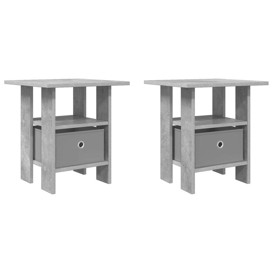 Nachtkastje 2 pcs Beton Grijs 41 x 40 x 45 cm Bewerkt hout