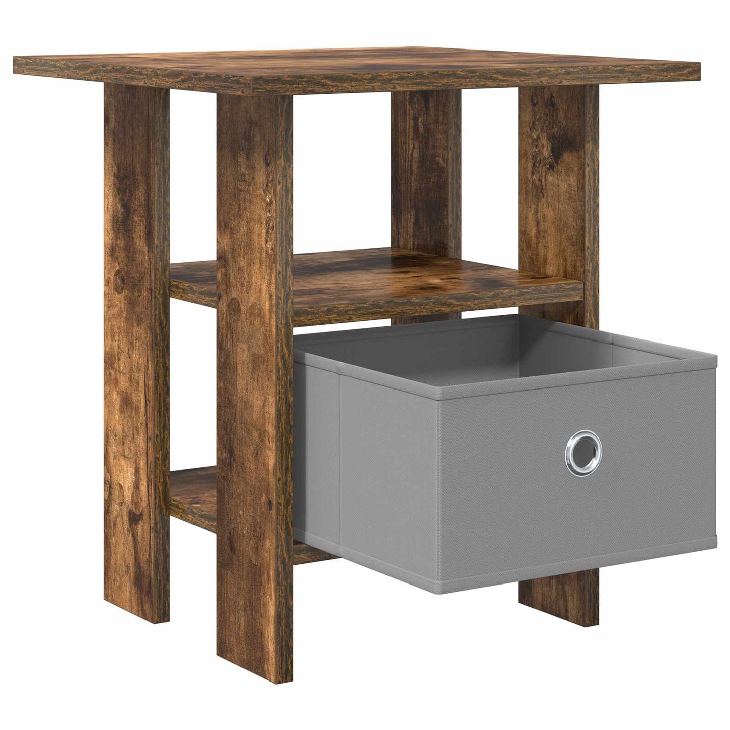 Nachtkastje met lade Gerookt eiken 41 x 40 x 45 cm Bewerkt hout