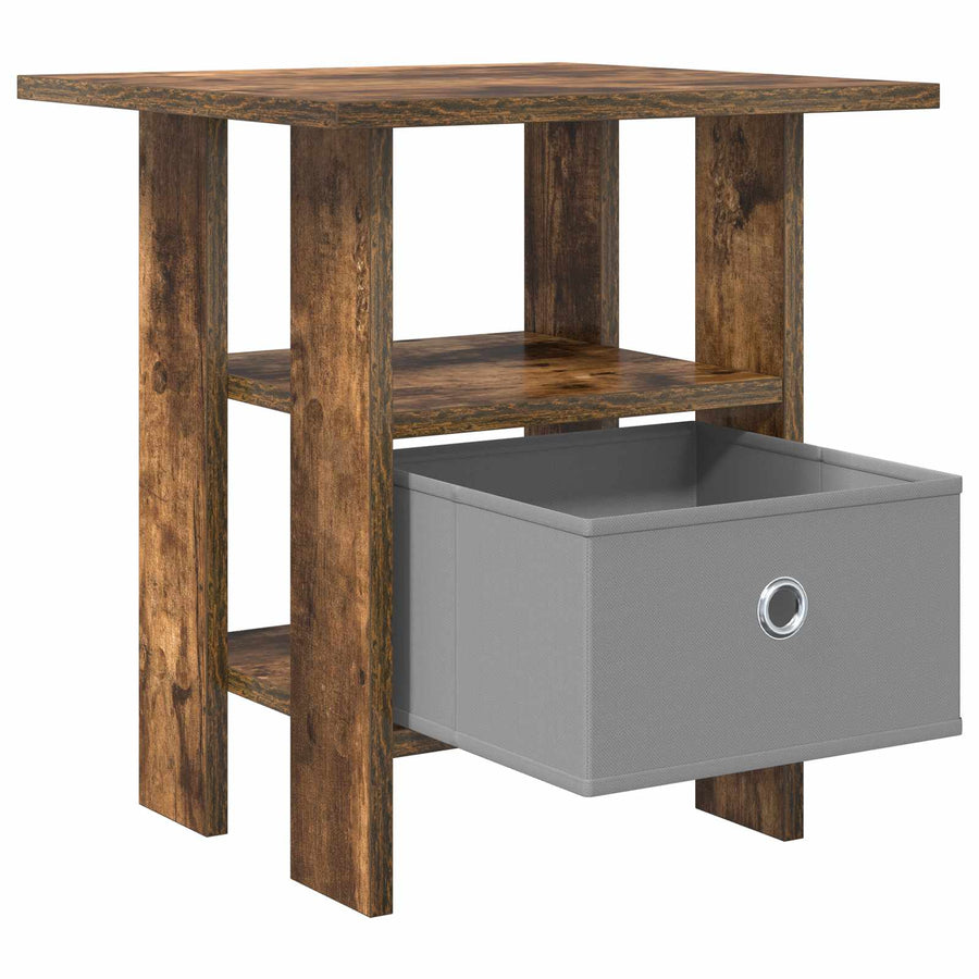 Nachtkastje met lade Gerookt eiken 41 x 40 x 45 cm Bewerkt hout