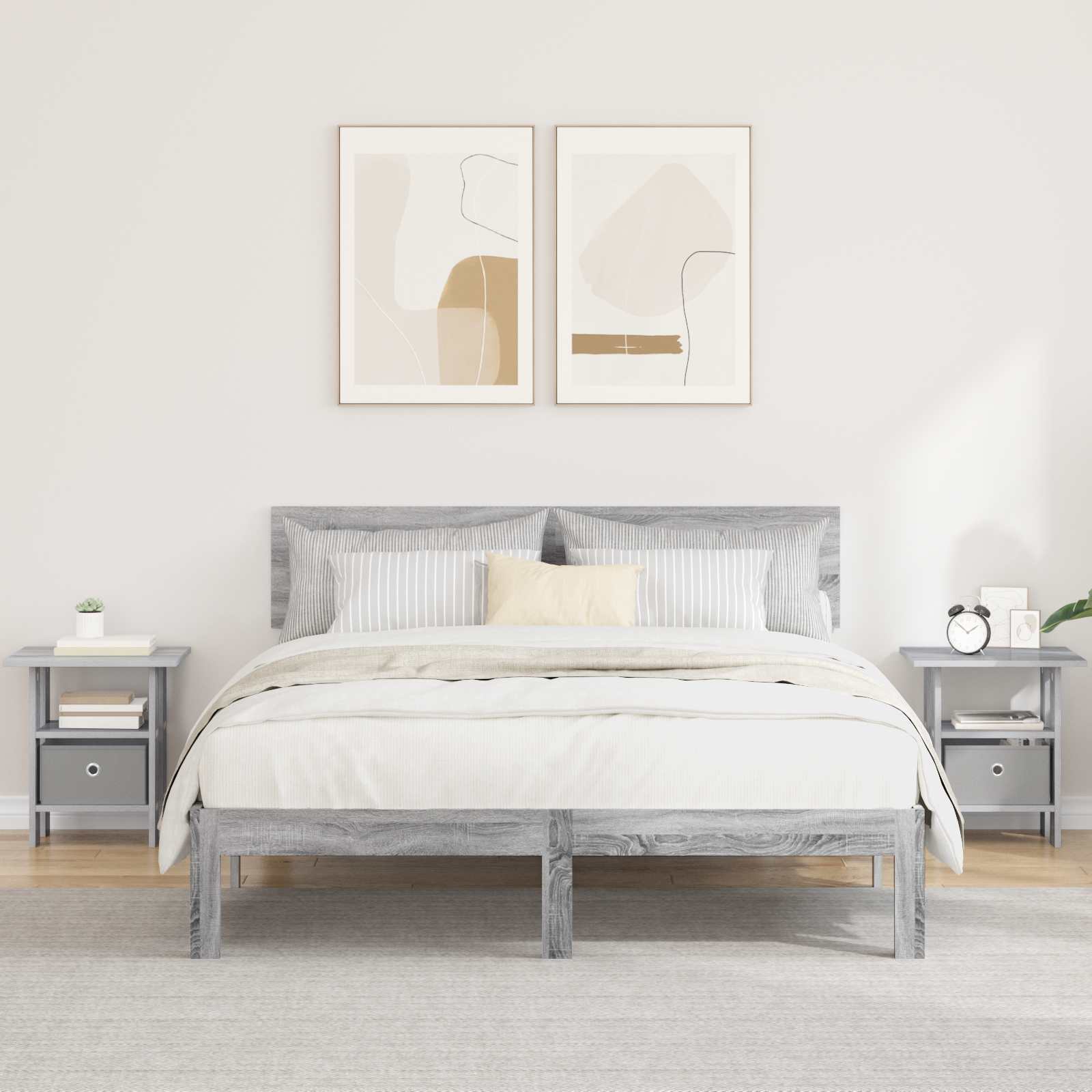 Nachtkastje 2 pcs Grijs Sonoma 41 x 40 x 45 cm Bewerkt hout