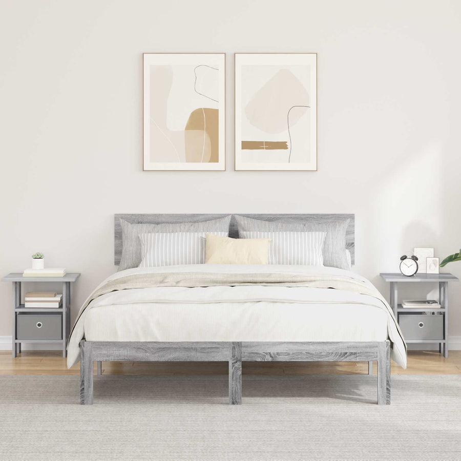 Nachtkastje 2 pcs Grijs Sonoma 41 x 40 x 45 cm Bewerkt hout