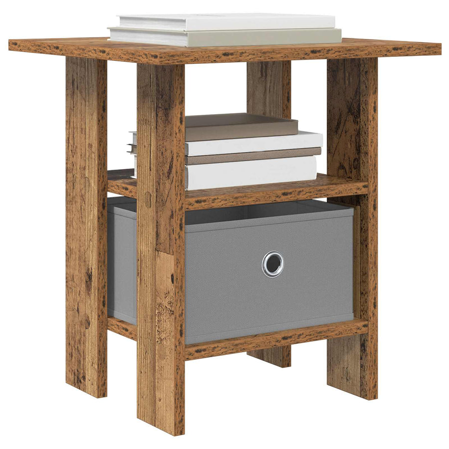 Nachtkastje met lade 2 pcs Oudhout 41 x 40 x 45 cm Bewerkt hout