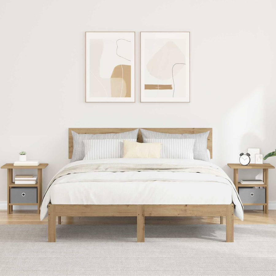 Nachtkastje 2 pcs Artisan Eiken 41 x 40 x 45 cm Bewerkt hout