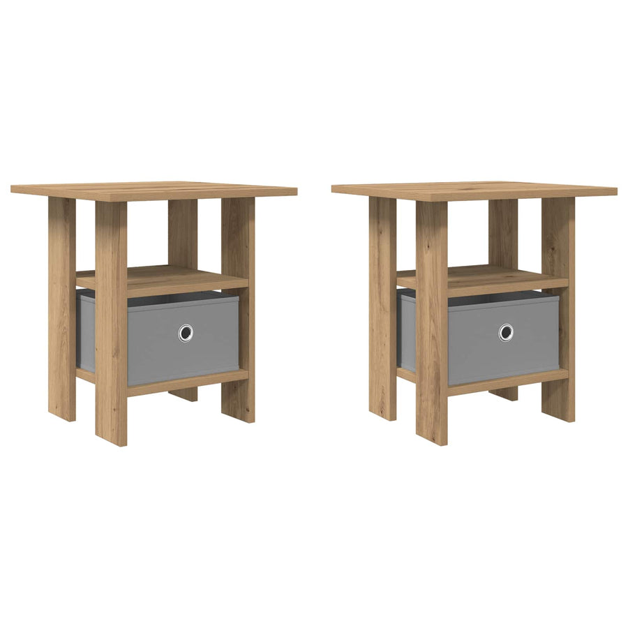 Nachtkastje 2 pcs Artisan Eiken 41 x 40 x 45 cm Bewerkt hout