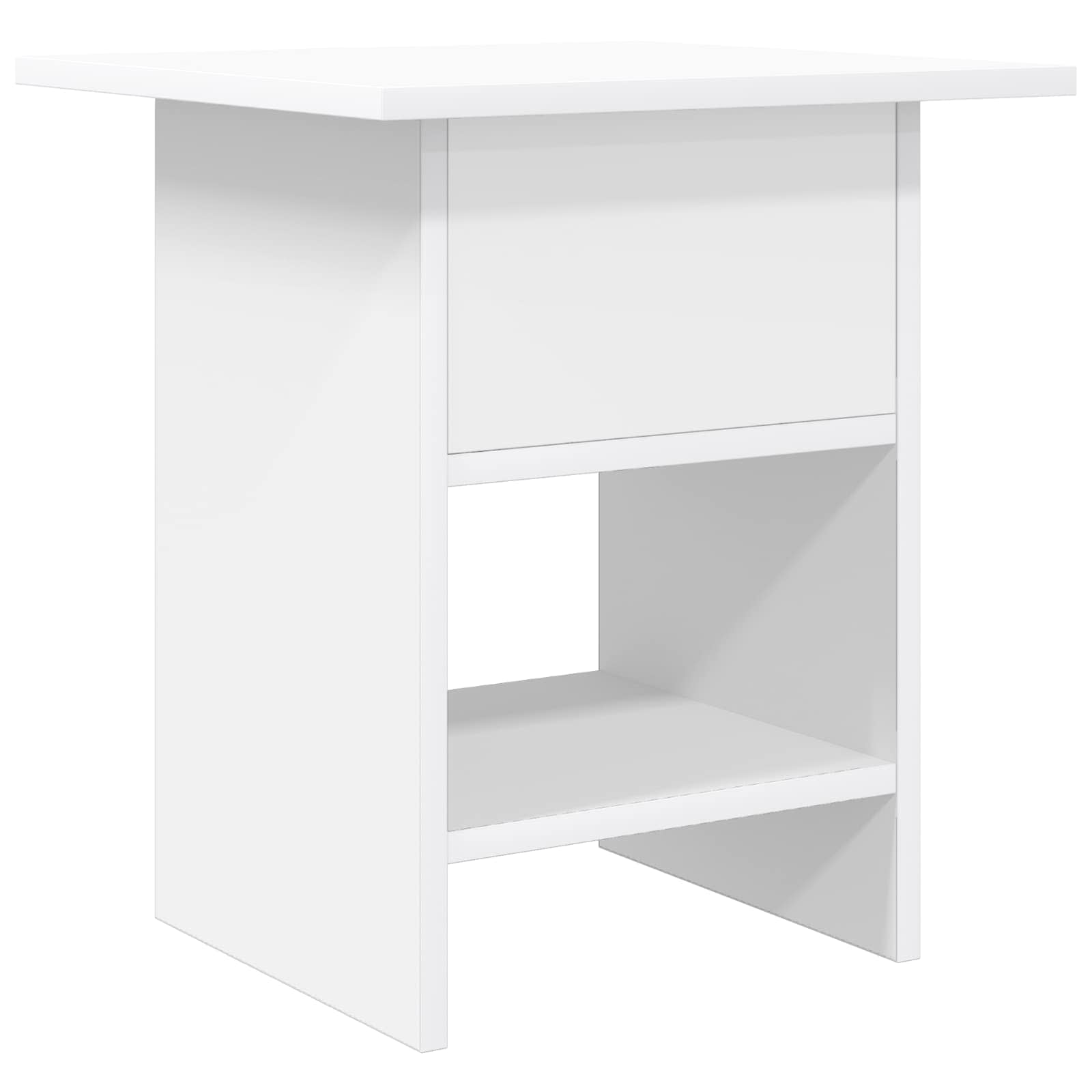 Nachtkastje met lade Wit 41 x 40 x 45 cm Bewerkt hout