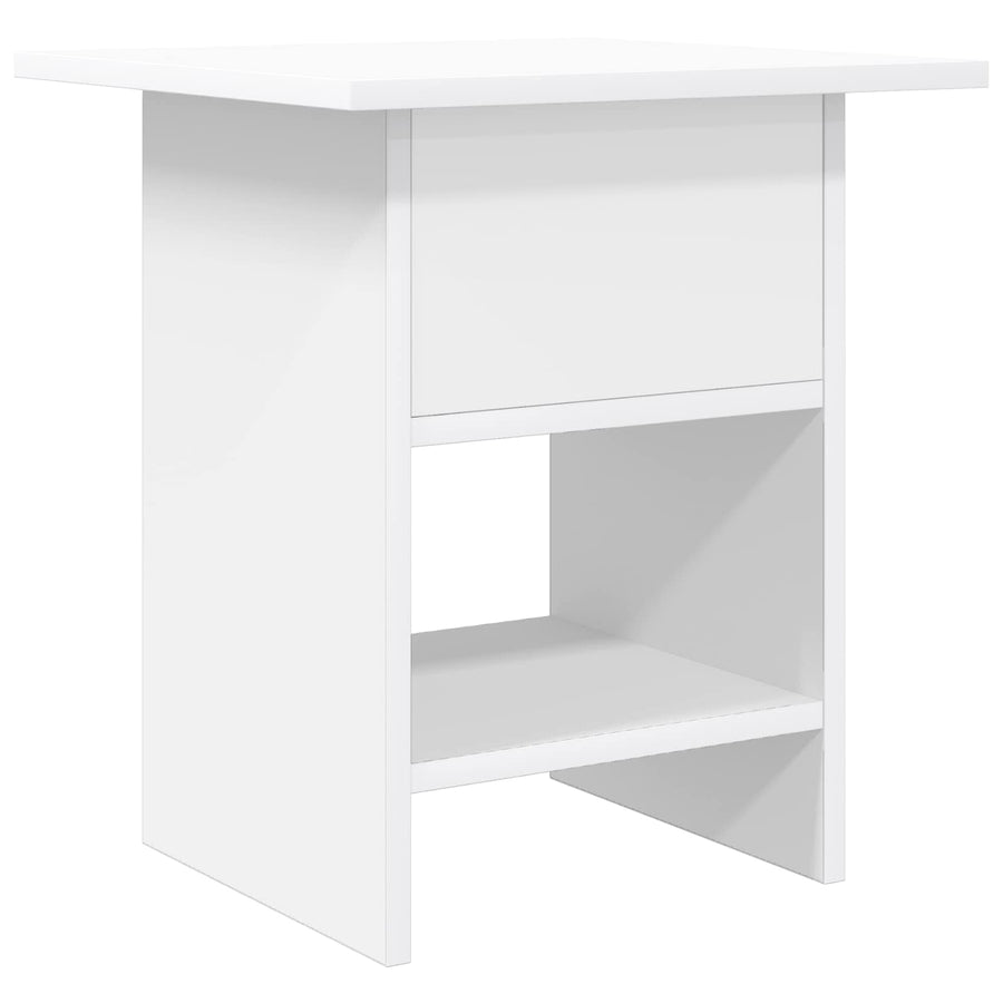 Nachtkastje met lade Wit 41 x 40 x 45 cm Bewerkt hout