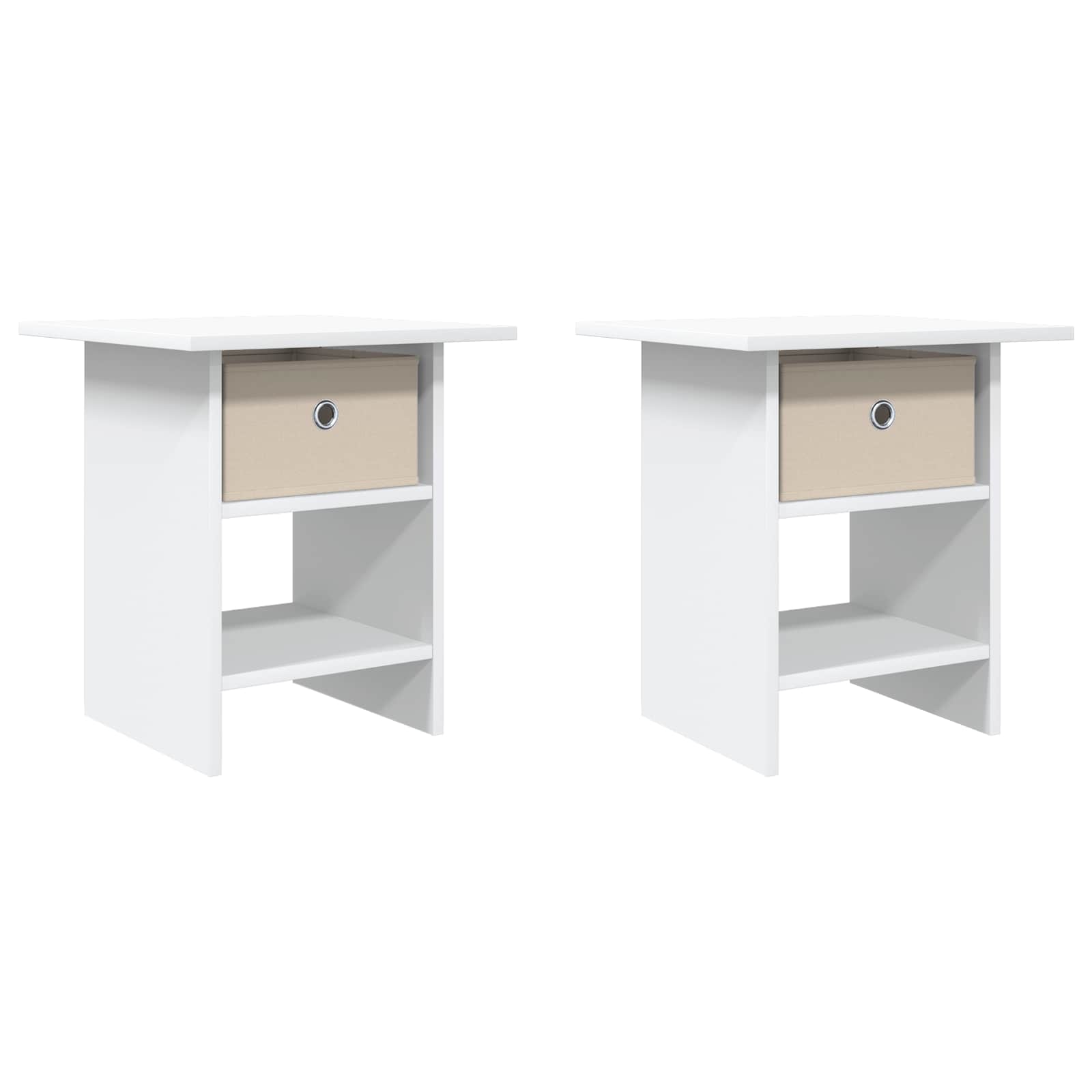 Nachtkastje met lade 2 pcs Wit 41 x 40 x 45 cm Bewerkt hout