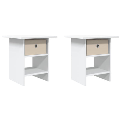 Nachtkastje met lade 2 pcs Wit 41 x 40 x 45 cm Bewerkt hout