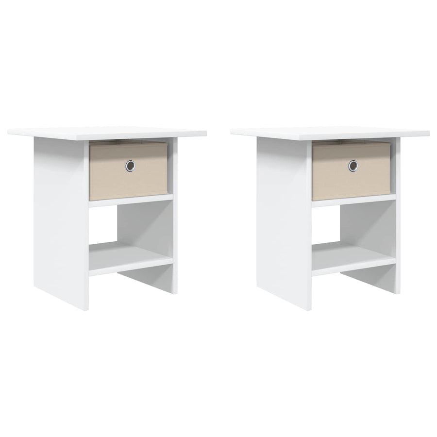 Nachtkastje met lade 2 pcs Wit 41 x 40 x 45 cm Bewerkt hout