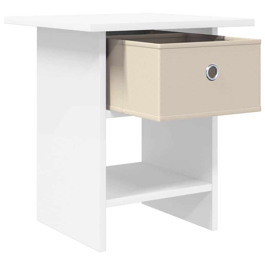 Nachtkastje met lade 2 pcs Wit 41 x 40 x 45 cm Bewerkt hout